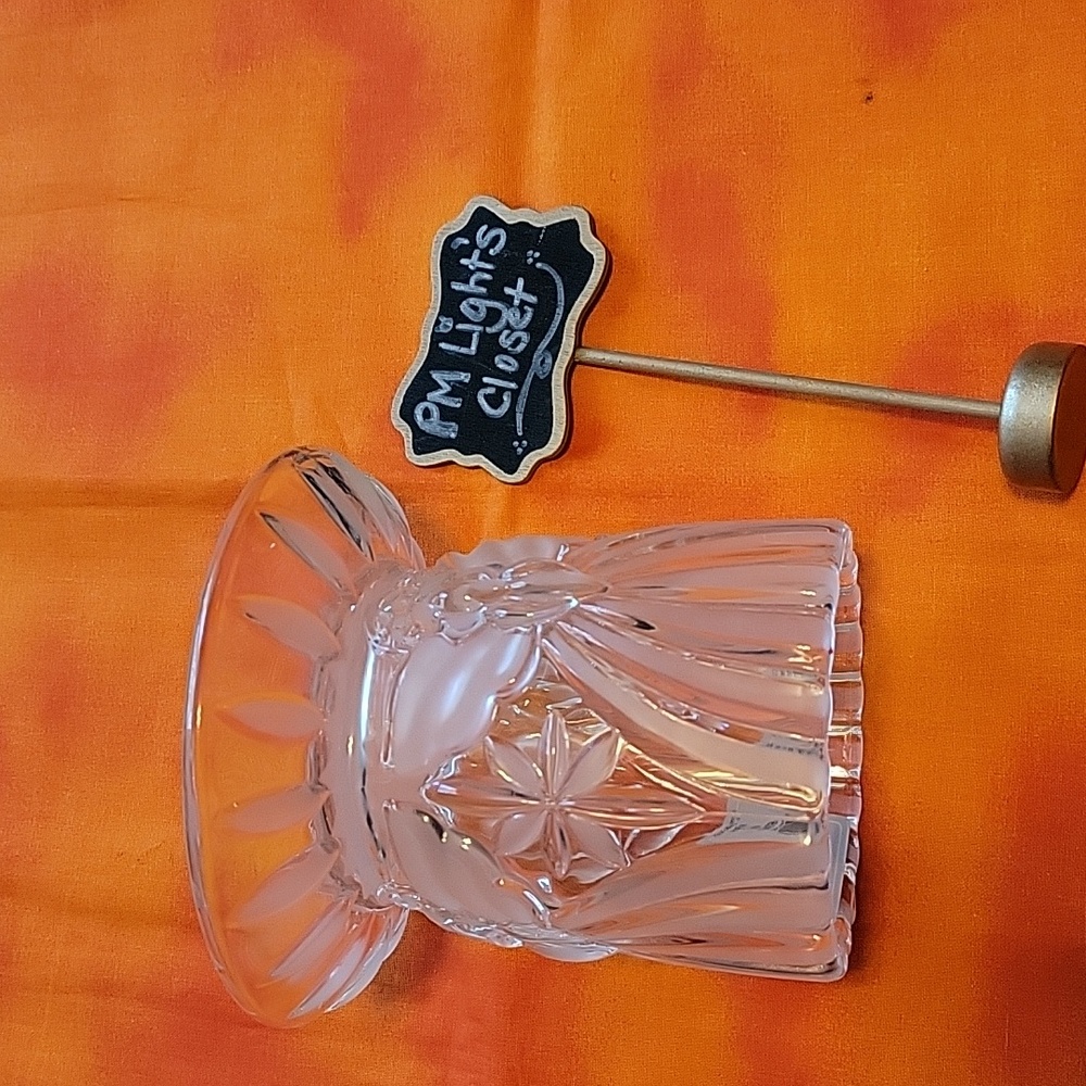 Gorham Crystal Candle Holder Angel Holiday Traditions Pillar